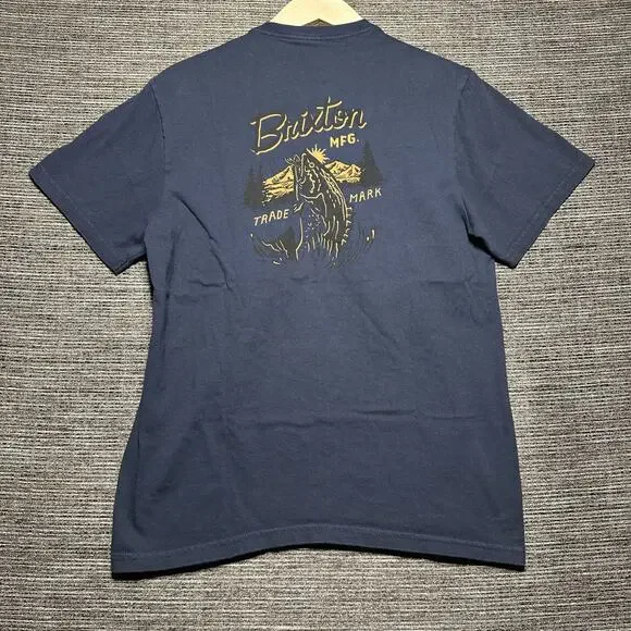 Brixton Shirt Men's Small Blue Short Sleeve Standard Fit - Picture 12 of 14